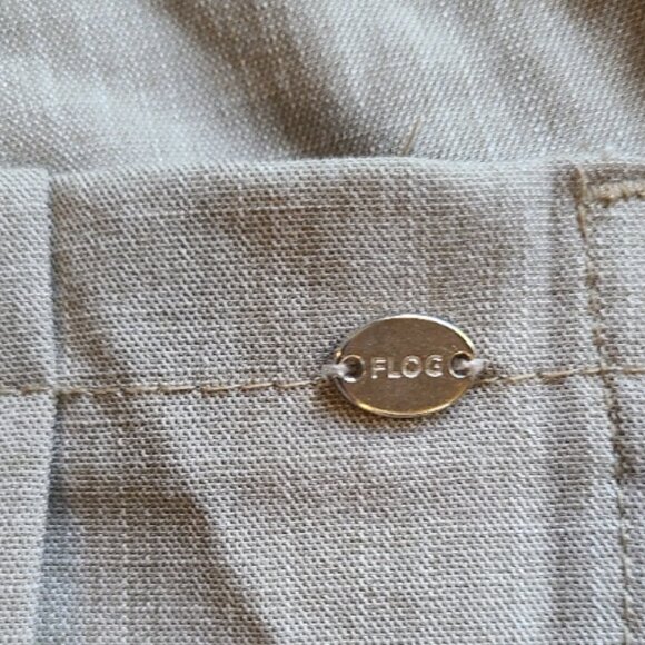 BEVY FLOG ALI PANTS CARGO POCKETS STRAIGHT LEG ELASTIC WAIST STRETCH TAN sz 28 - Picture 6 of 9